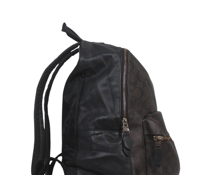 Coach Dark Brown Signature Monogram Backpack Bag