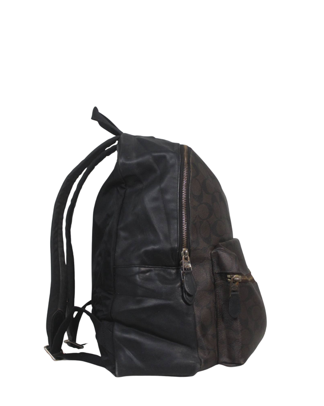 Coach Dark Brown Signature Monogram Backpack Bag