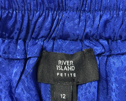 River Island Blue Textured Ruffle Tie-Waist Skort