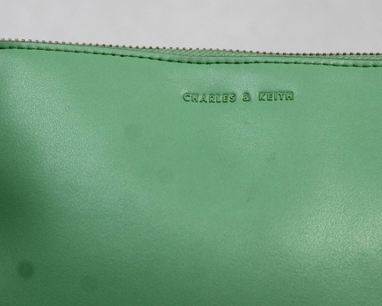 Charles & Keith Green Wristlet Pouch Bag