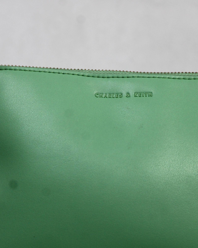 Charles & Keith Green Wristlet Pouch Bag