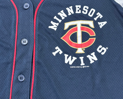 Campus Lifestyle Navy Blue Minnesota Twins MLB Women's Baseball Jersey