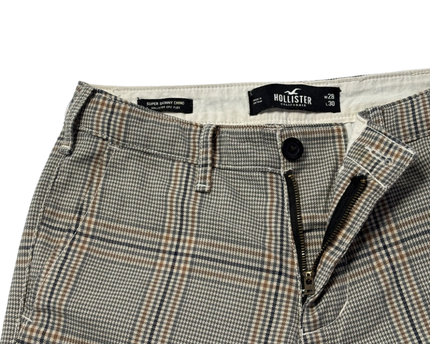 Hollister Grey Plaid Super Skinny Chino Pants