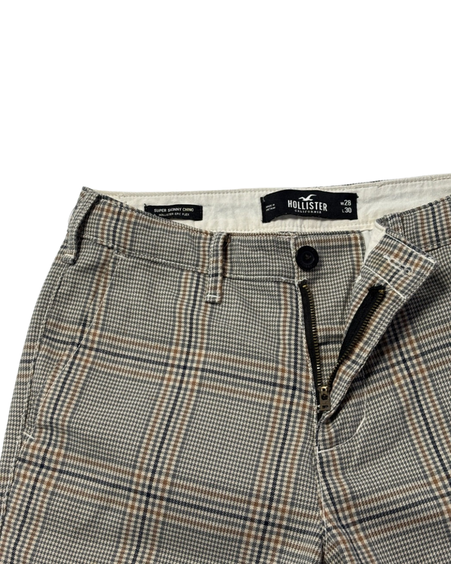 Hollister Grey Plaid Super Skinny Chino Pants