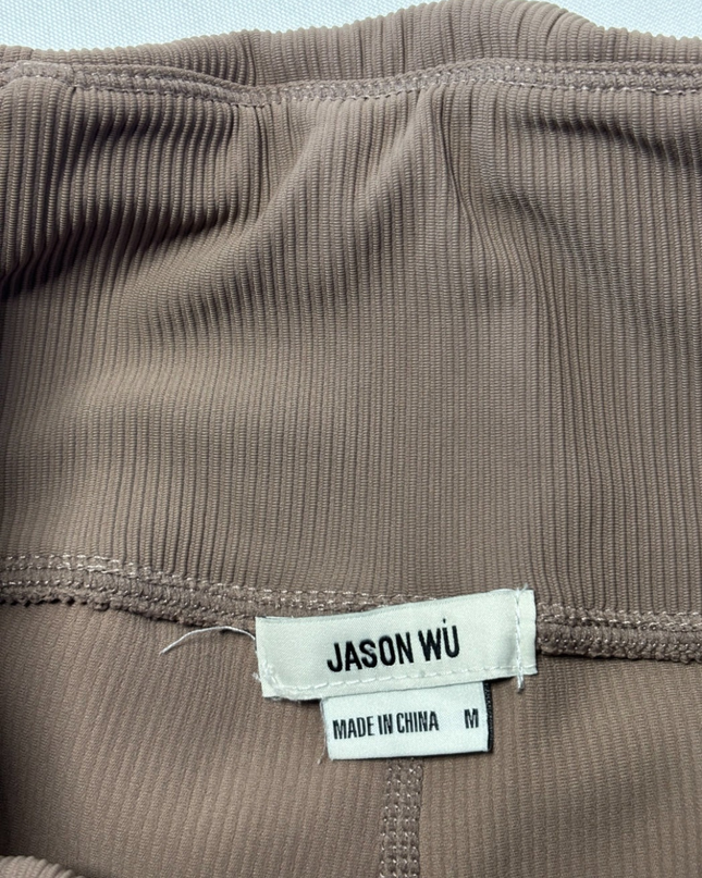 Jason Wu Brown Ribbed High-Rise Leggings