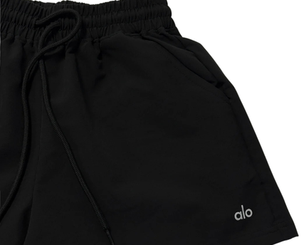 Alo Yoga Black Drawstring Activewear Sports Shorts