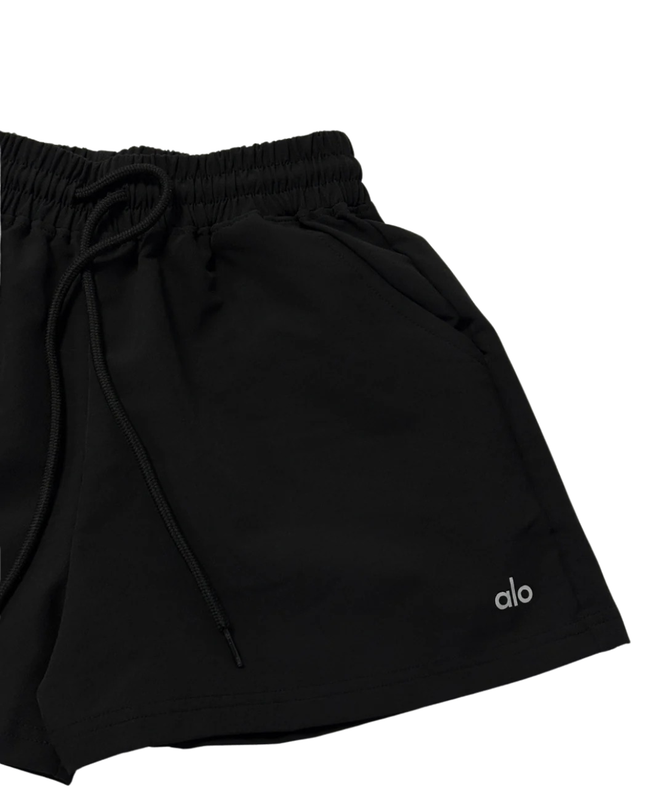 Alo Yoga Black Drawstring Activewear Sports Shorts