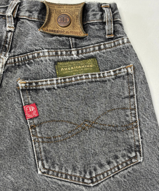 Americanino Grey Vintage Straight Leg Button Fly Jeans