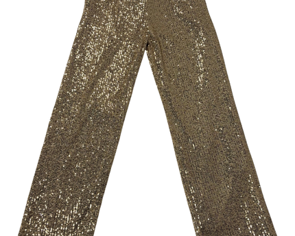 C-THROU Gold Sequin Side Stripe Wide Leg Pants