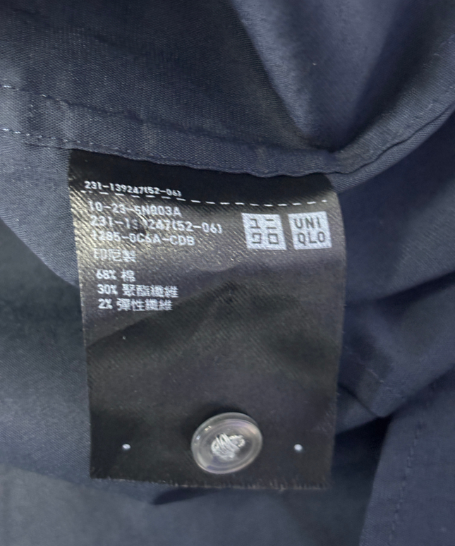 Uniqlo Navy Blue Short Sleeve Button-Down Shirt