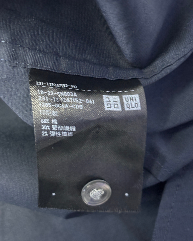 Uniqlo Navy Blue Short Sleeve Button-Down Shirt