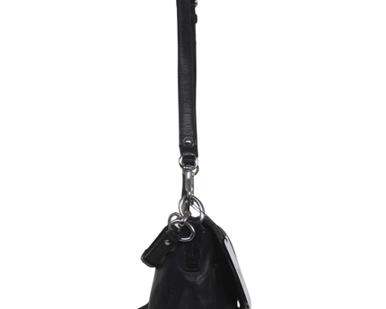 Coach Black Leather Flap Shoulder Crossbody Bag