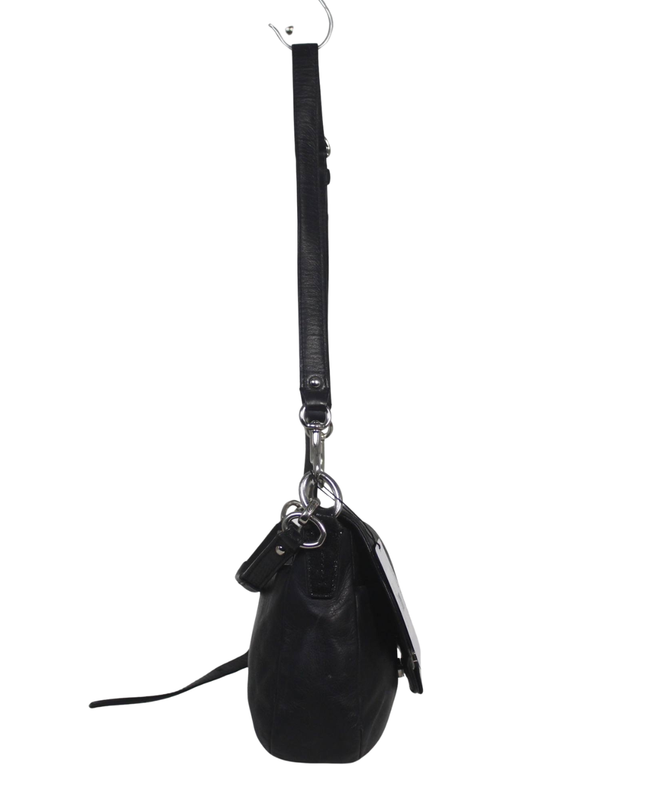 Coach Black Leather Flap Shoulder Crossbody Bag