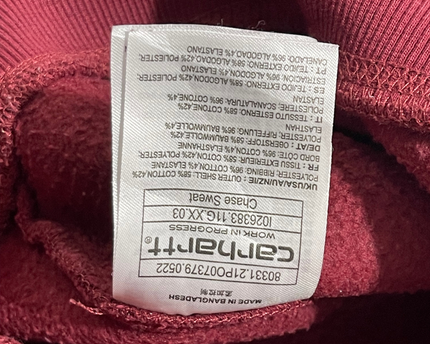 Carhartt WIP Maroon Raglan Sleeve Crewneck Sweatshirt