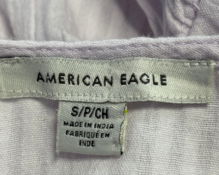 American Eagle Lavender Tie-Strap Cotton Linen Maxi Dress