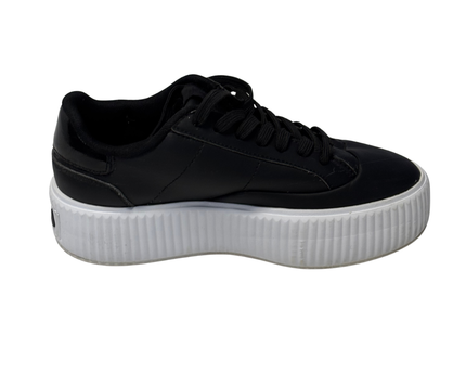 Fila Black Women's Leather Platform Sneakers