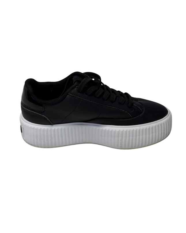 Fila Black Women's Leather Platform Sneakers