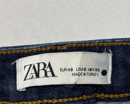 Zara Dark Blue Flare Leg High-Rise Jeans