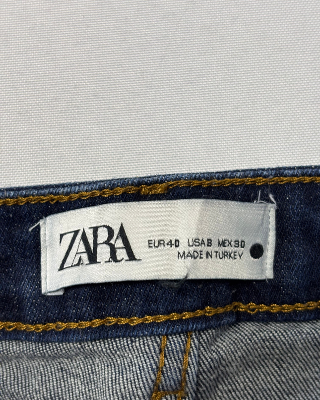 Zara Dark Blue Flare Leg High-Rise Jeans