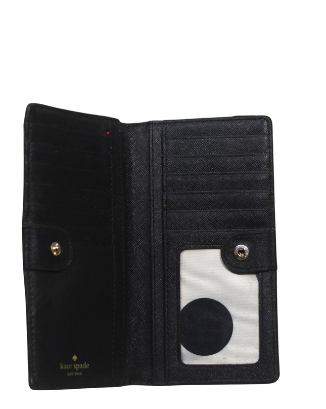 Kate Spade Black Saffiano Leather Clutch Wallet