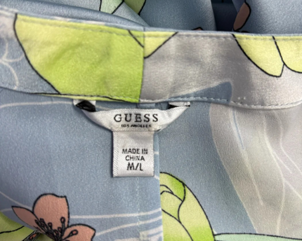 Guess Light Blue Floral Kimono Shrug