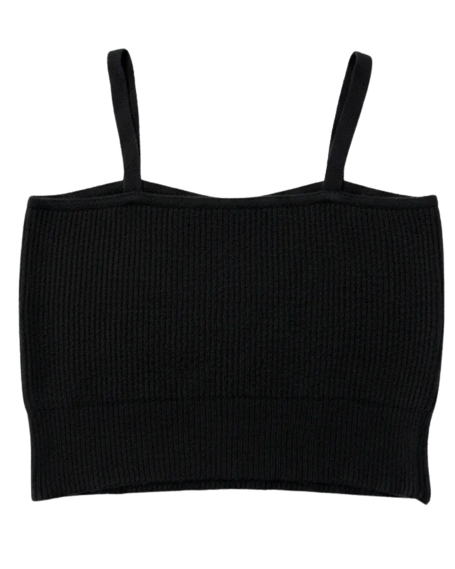 Primark Black Ribbed Knit Crop Top