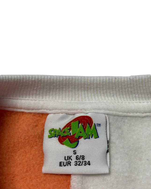 Space Jam Orange and White Bugs Bunny Split Graphic Sweatshirt