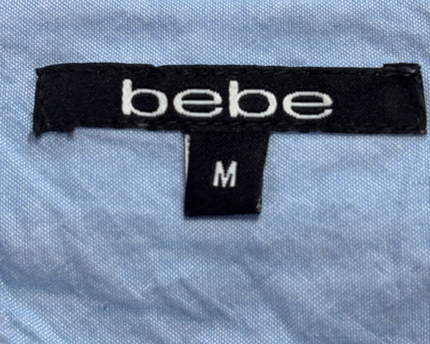 Bebe Blue Long-Sleeved Cotton Button-Down Shirt