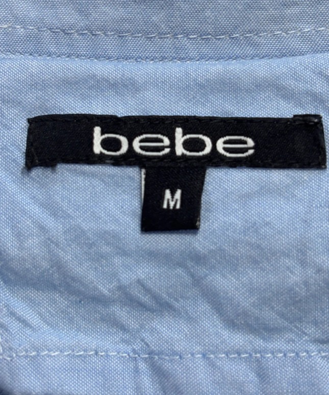 Bebe Blue Long-Sleeved Cotton Button-Down Shirt