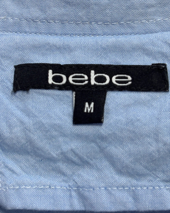 Bebe Blue Long-Sleeved Cotton Button-Down Shirt