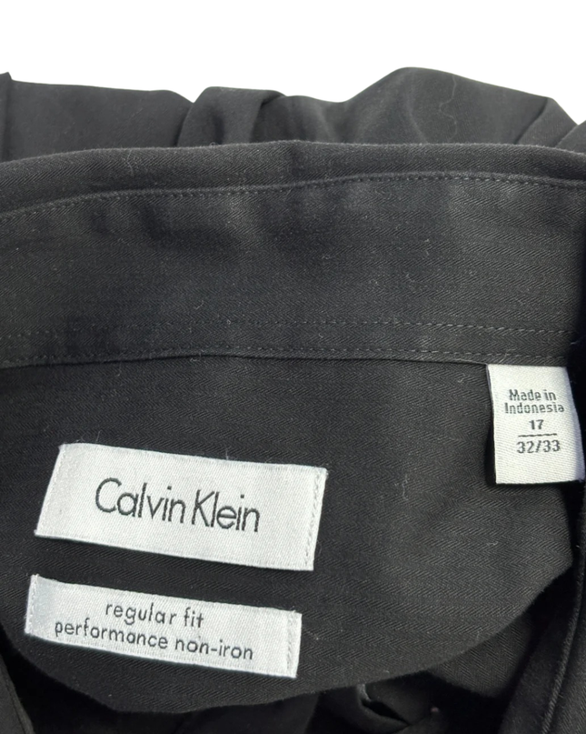 Calvin Klein Black Long Sleeve Performance Non-Iron Dress Shirt