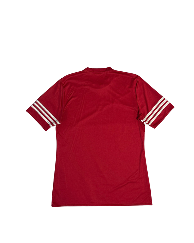 Adidas Red Three Stripes Sports T-Shirt