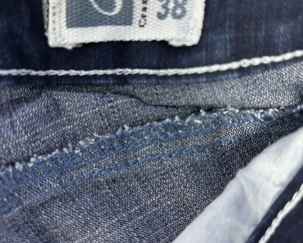 Crazy Age Blue Y2K Tribal Dragon Rhinestone Flare Jeans