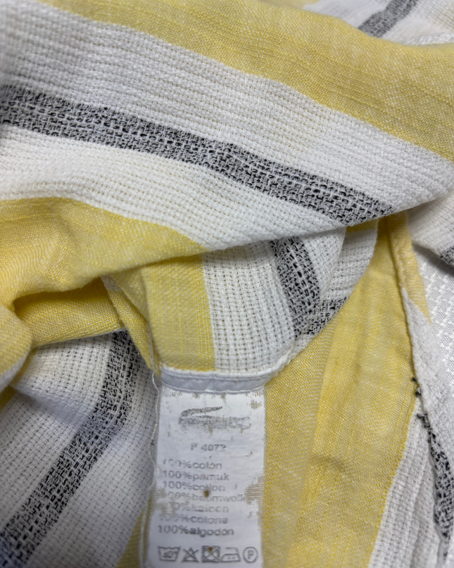 Lacoste Yellow Striped Slim Fit Long Sleeve Shirt