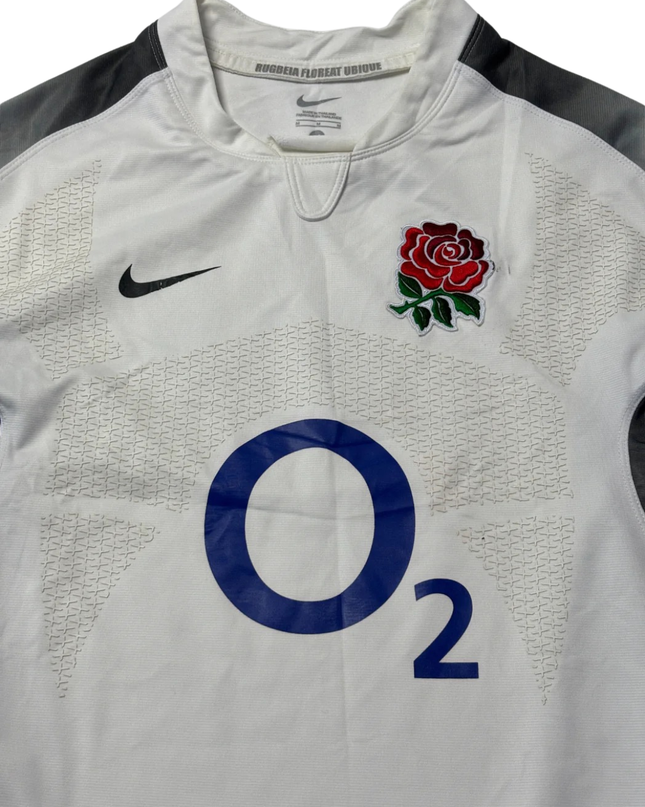 Nike White England Rugby O2 Authentic Home Jersey