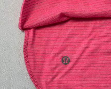Lululemon Bright Pink Striped Racerback Activewear Tank Top