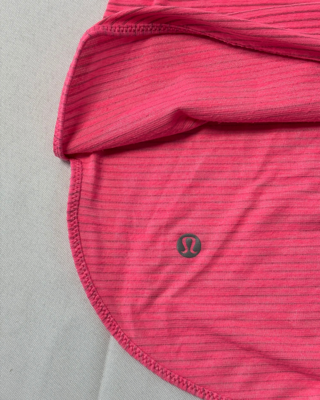Lululemon Bright Pink Striped Racerback Activewear Tank Top