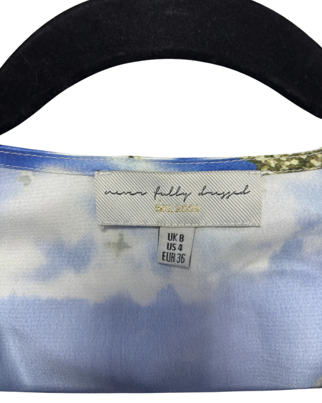 Never Fully Dressed Blue/White Cloud and Star Print Maxi Dress