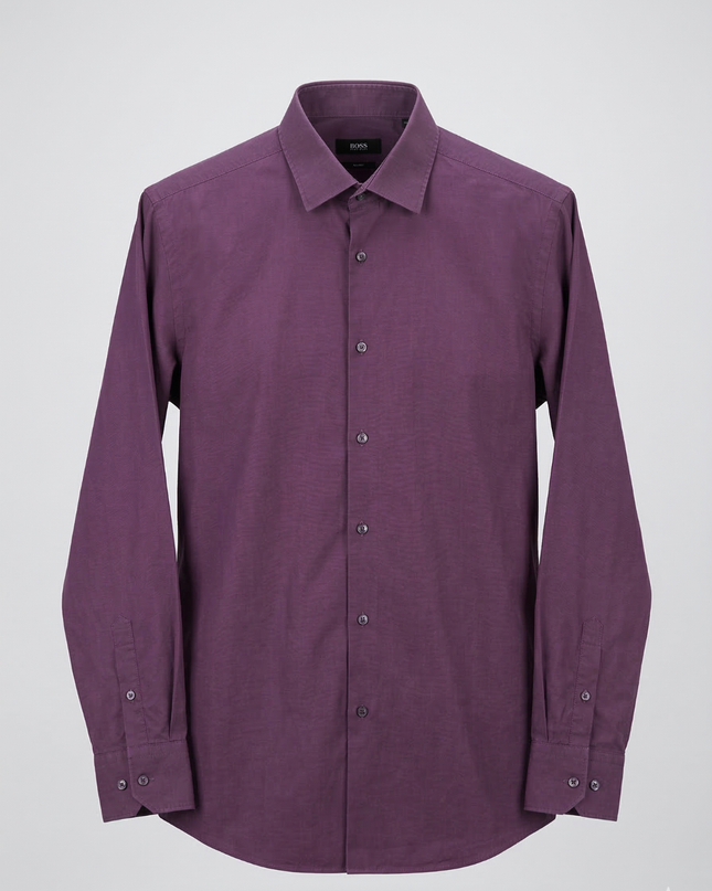 Boss Purple Slim Fit Long Sleeve Shirt