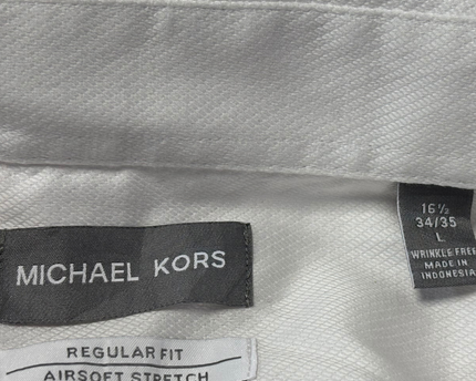 Michael Kors White Airsoft Stretch Regular Fit Dress Shirt