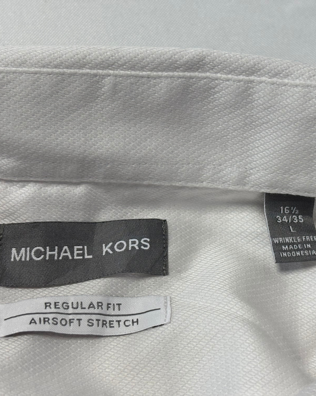 Michael Kors White Airsoft Stretch Regular Fit Dress Shirt