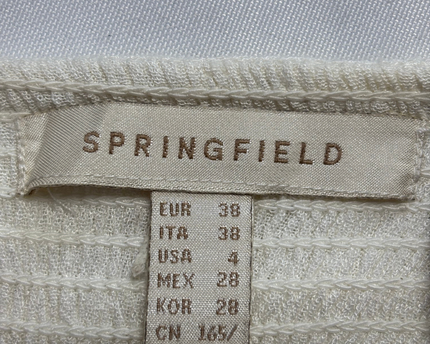 Springfield White Smocked Boho Maxi Dress