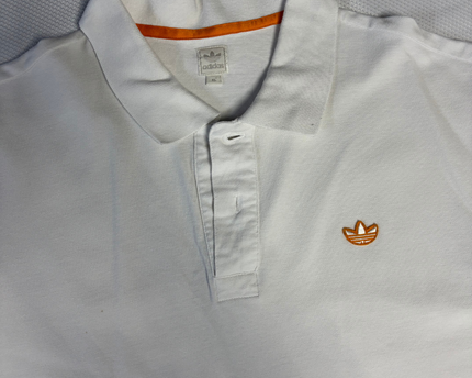 Adidas White Trefoil Logo Polo Shirt