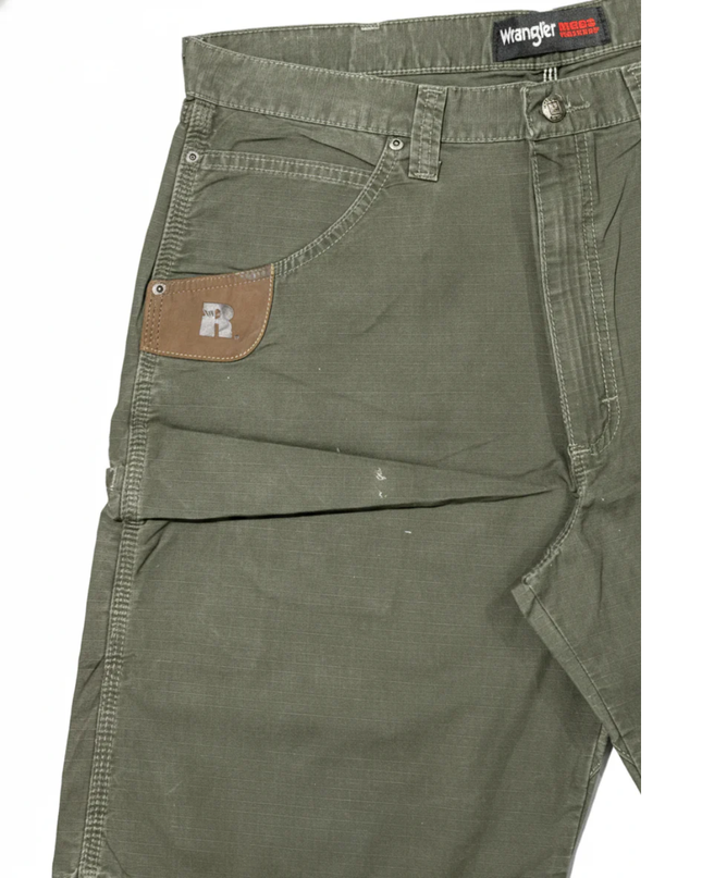 Wrangler RIGGS Workwear Olive Green Ripstop Carpenter Shorts