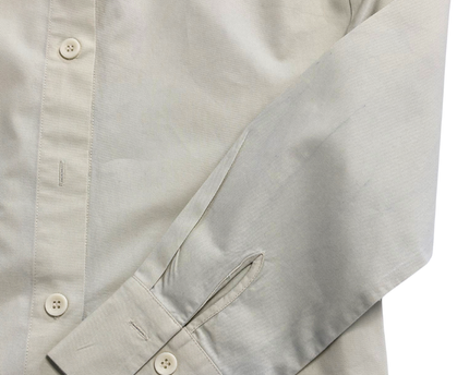 MNG Stone Beige Box Pleat Structured Cropped Shirt