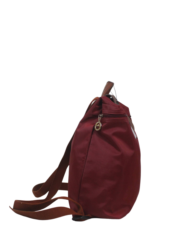 Longchamp Maroon Le Pliage Nylon Backpack