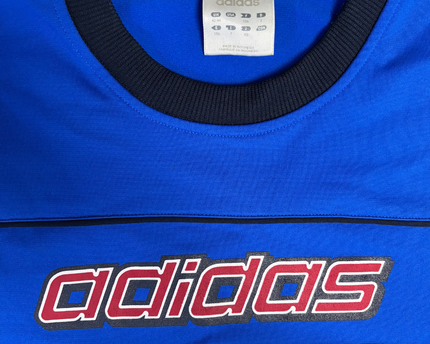Adidas Blue Vintage Style Logo Crewneck Sweatshirt