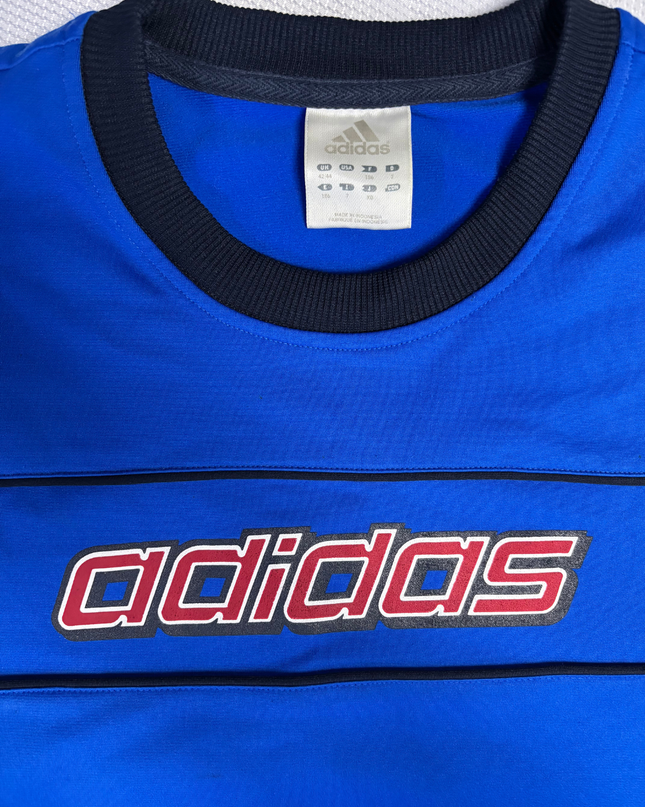 Adidas Blue Vintage Style Logo Crewneck Sweatshirt