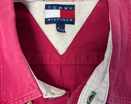 Tommy Hilfiger Red Long Sleeve Button-Down Shirt