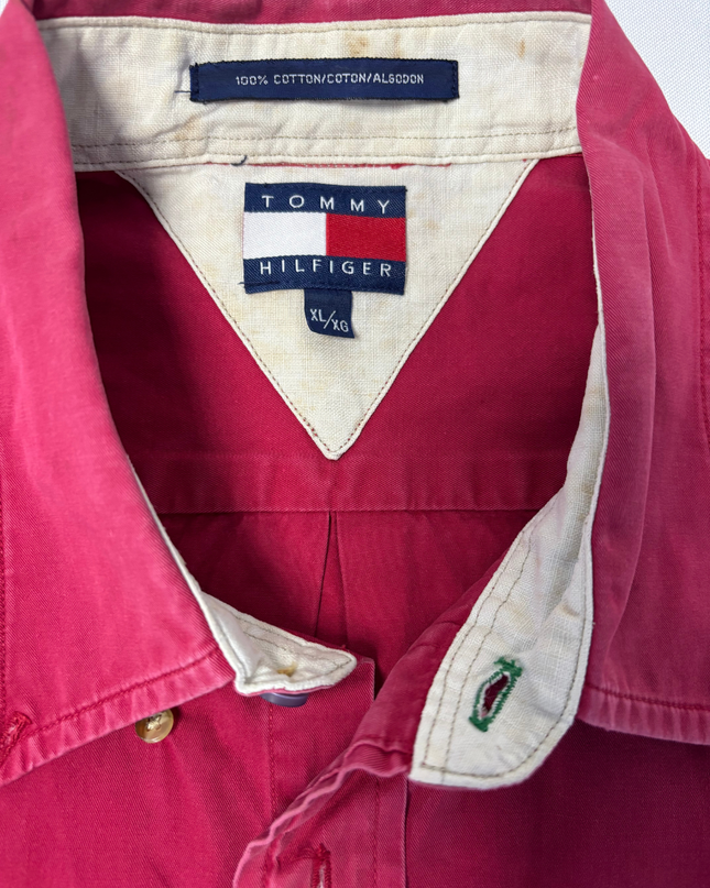 Tommy Hilfiger Red Long Sleeve Button-Down Shirt
